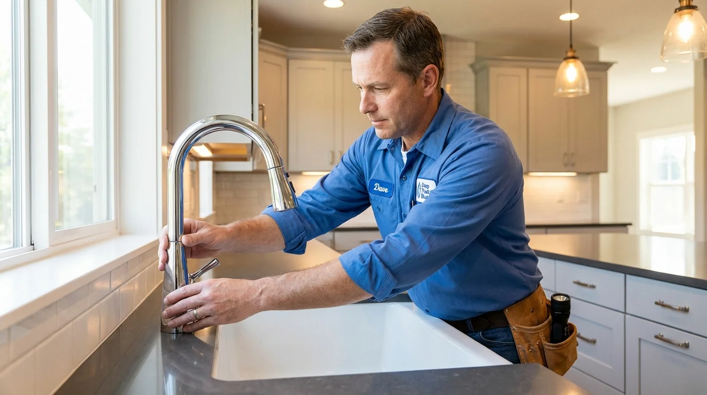 Kitchen faucet installation by Johns Plumbing LLC in Creve Coeur